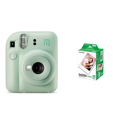 Câmera Instantânea Fujifilm Instax Mini 12 Verde + Filme com 20 Fotos