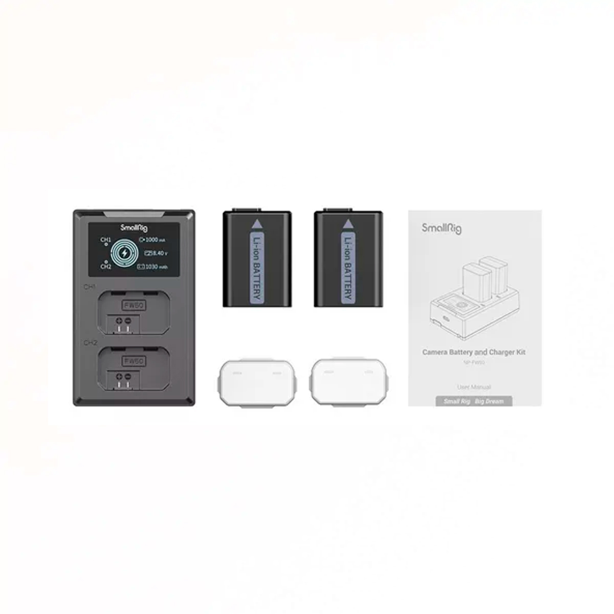 Carregador Duplo NP-Fw50 + 2 baterias ZV-E10 a6300 Smallrig - Imagem 3
